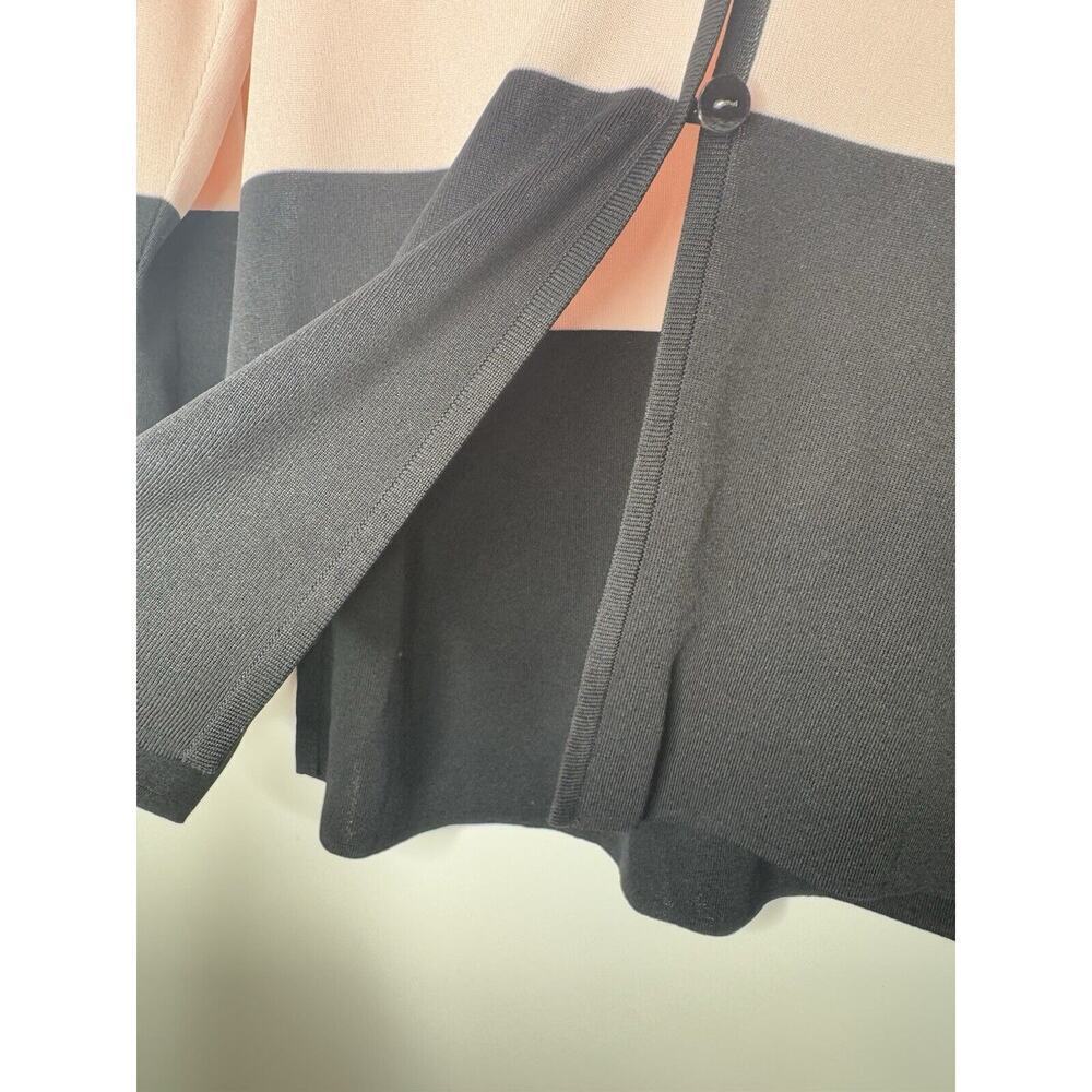 Exclusively Misook Pink Black Color Block Button Cardigan Size Large Acrylic - Picture 5 of 9